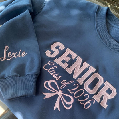 Custom Senior Class Of Embroidered Sweatshirt, Senior Night Sweatshirt
