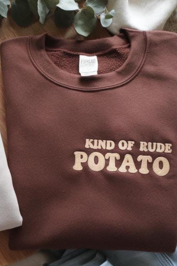 Sweet Potato Rude Potato Embroidered Sweatshirt Valentine Matching Couple Gift