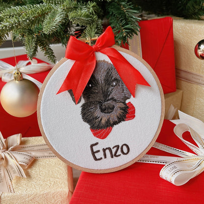 Custom Pet Portrait Christmas Ornament