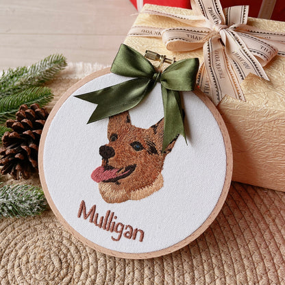 Custom Pet Portrait Christmas Ornament
