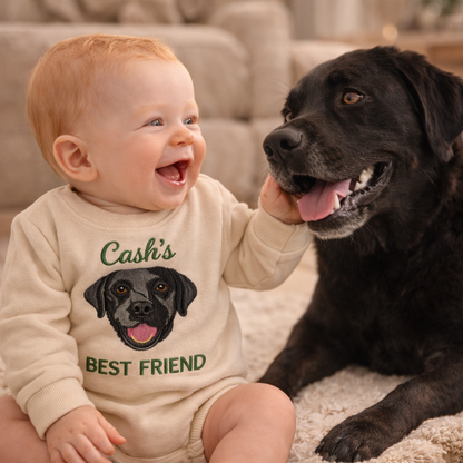 Labrador Retriever Baby Onesie – Personalized Embroidered Gift for Mom