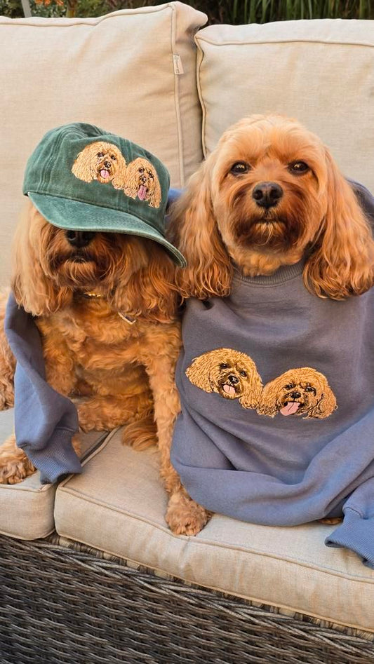 Custom Pet Portrait Embroidered Sweatshirt