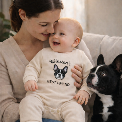 French Bulldog Baby Onesie – Personalized Embroidered Gift for Mom