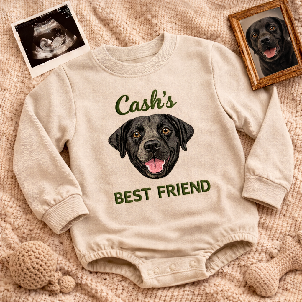 Labrador Retriever Baby Onesie – Personalized Embroidered Gift for Mom