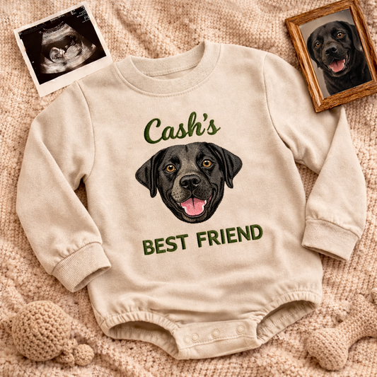 Labrador Retriever Baby Onesie – Personalized Embroidered Gift for Mom