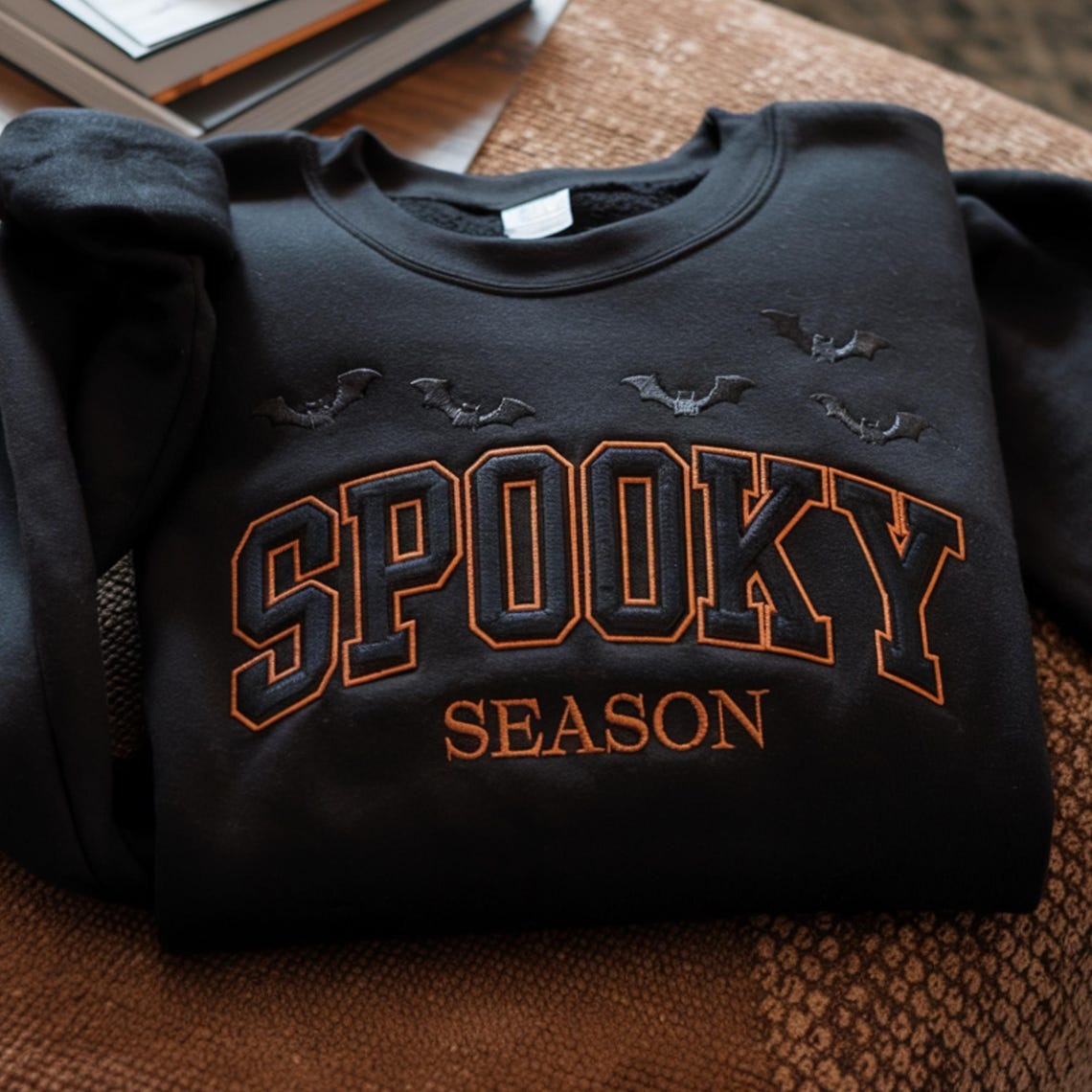 EMBROIDERED SPOOKY SEASON Sweatshirt Embroidered Sweatshirt Halloween Sweatshirt Spooky Season Crewneck Halloween Crewneck Halloween Sweater
