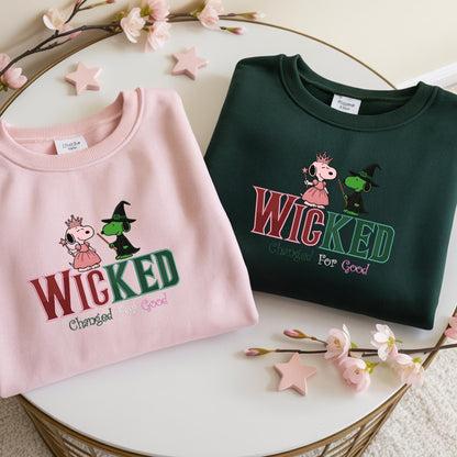 Embroidered For Good Wicked Sweatshirt Wizard Of Oz Fan Valentine Matching Couple Gift