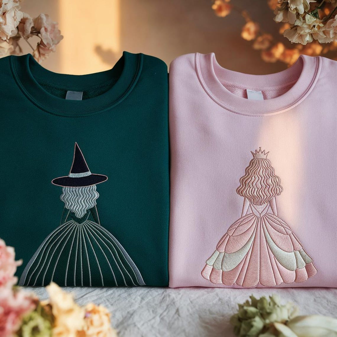 Embroidered Wicked Movie Inspired Couple Sweatshirt, Wizard Of Oz Shirt