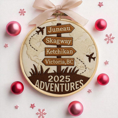 Personalized Travel Adventure Ornament, Custom Traveling Destination Ornament, Travel Gift,Christmas Gift for Travelers