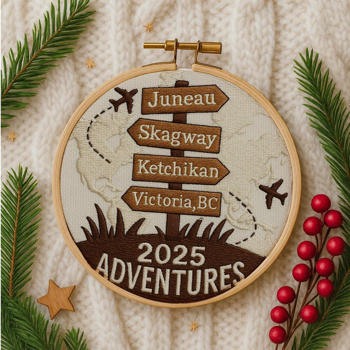 Personalized Travel Adventure Ornament, Custom Traveling Destination Ornament, Travel Gift,Christmas Gift for Travelers