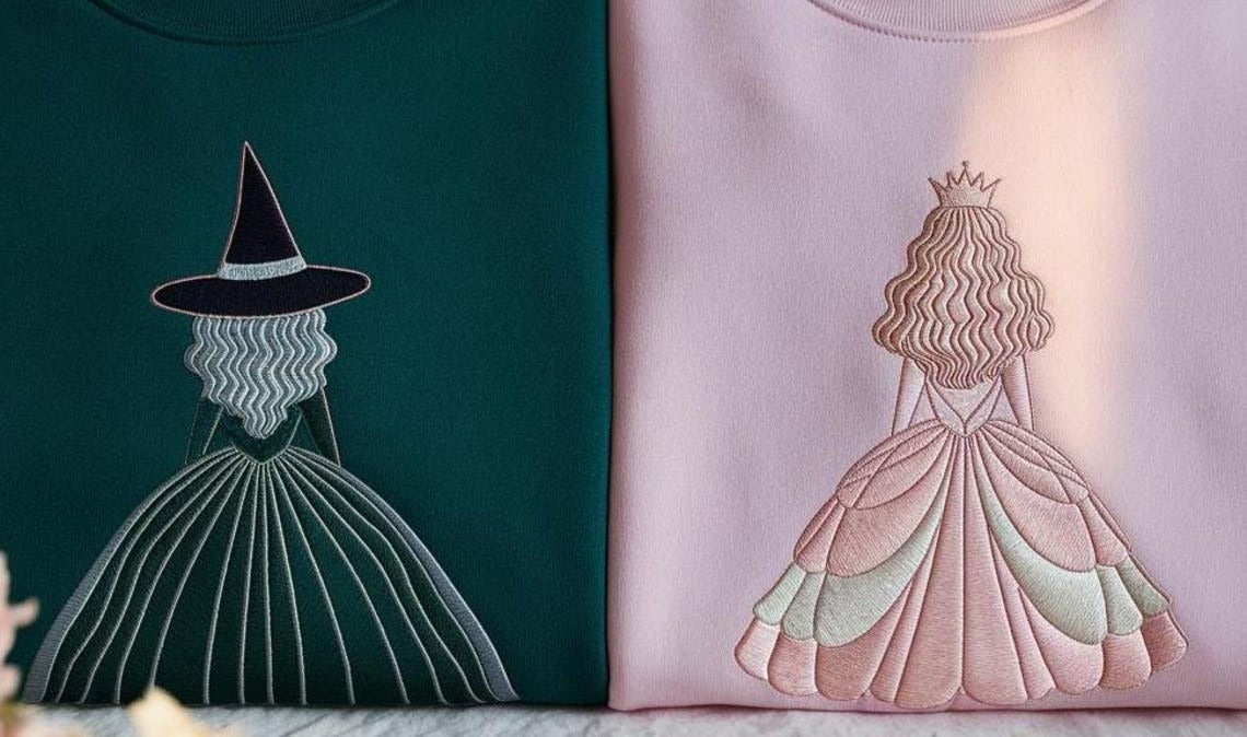 Embroidered Wicked Movie Inspired Couple Sweatshirt, Wizard Of Oz Shirt