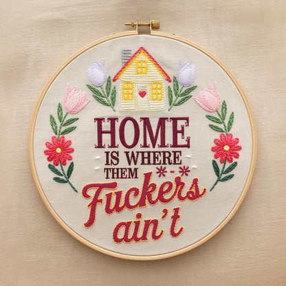 Embroidery Hoop Art, Funny Home Decor Wall Hanging Gift