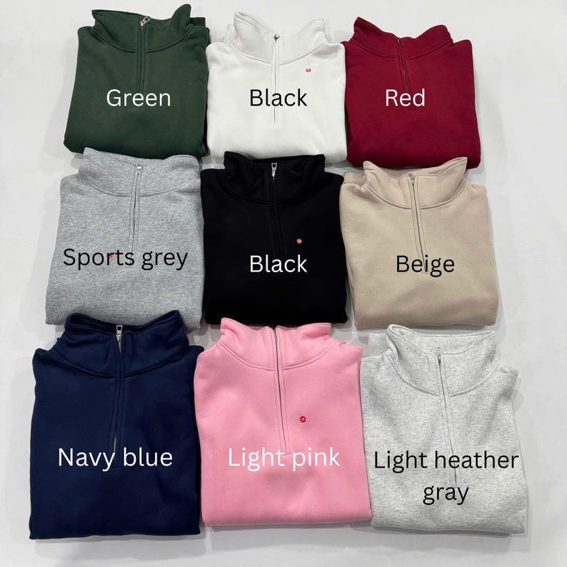 Custom Quarter Zip Sweatshirt, Personalized text Embroidery for Team