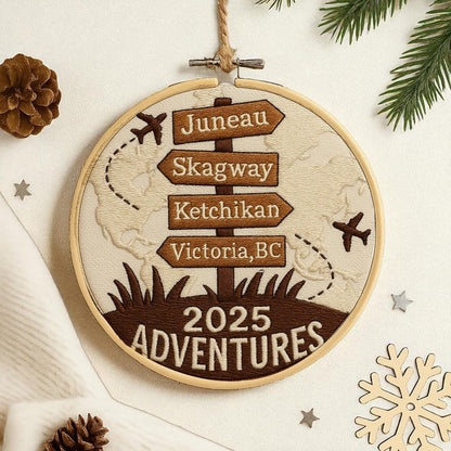 Personalized Travel Adventure Ornament, Custom Traveling Destination Ornament, Travel Gift,Christmas Gift for Travelers