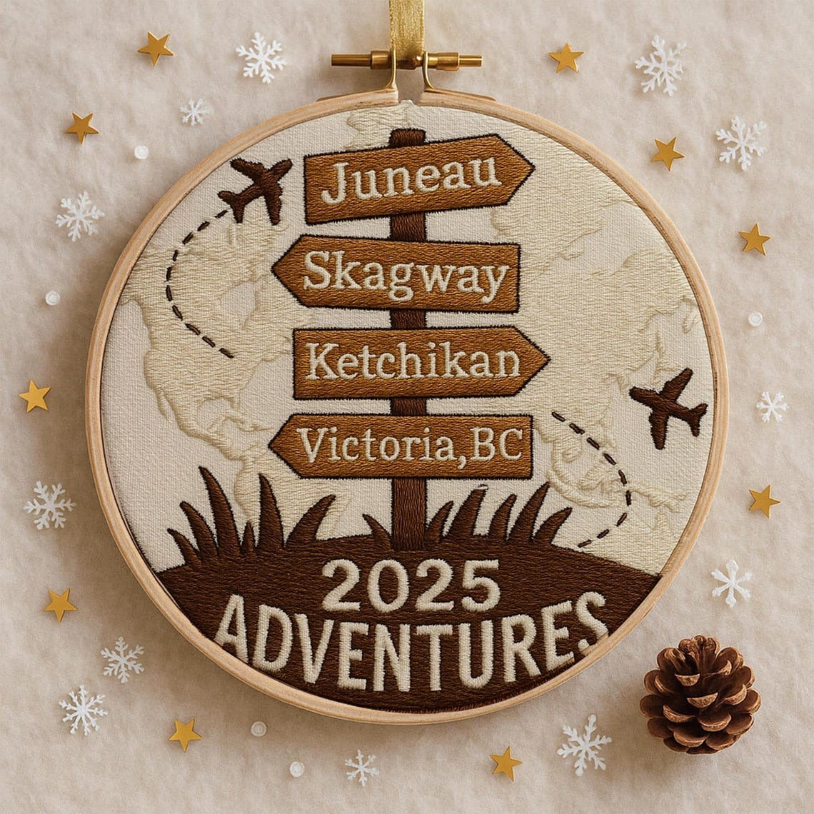 Personalized Travel Adventure Ornament, Custom Traveling Destination Ornament, Travel Gift,Christmas Gift for Travelers