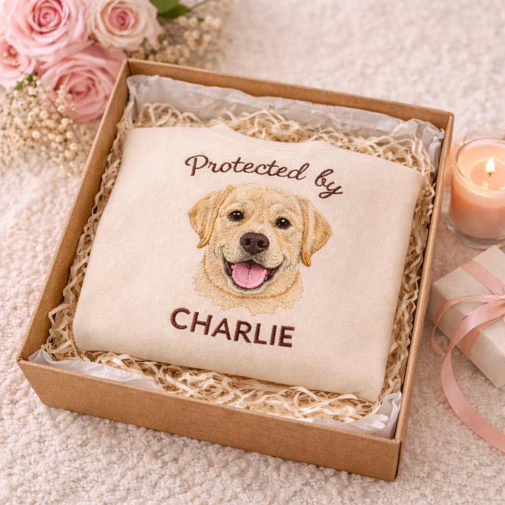 Personalized Embroidered Golden Retriever Baby Onesie – Protected by Golden Gift for Dog Mom
