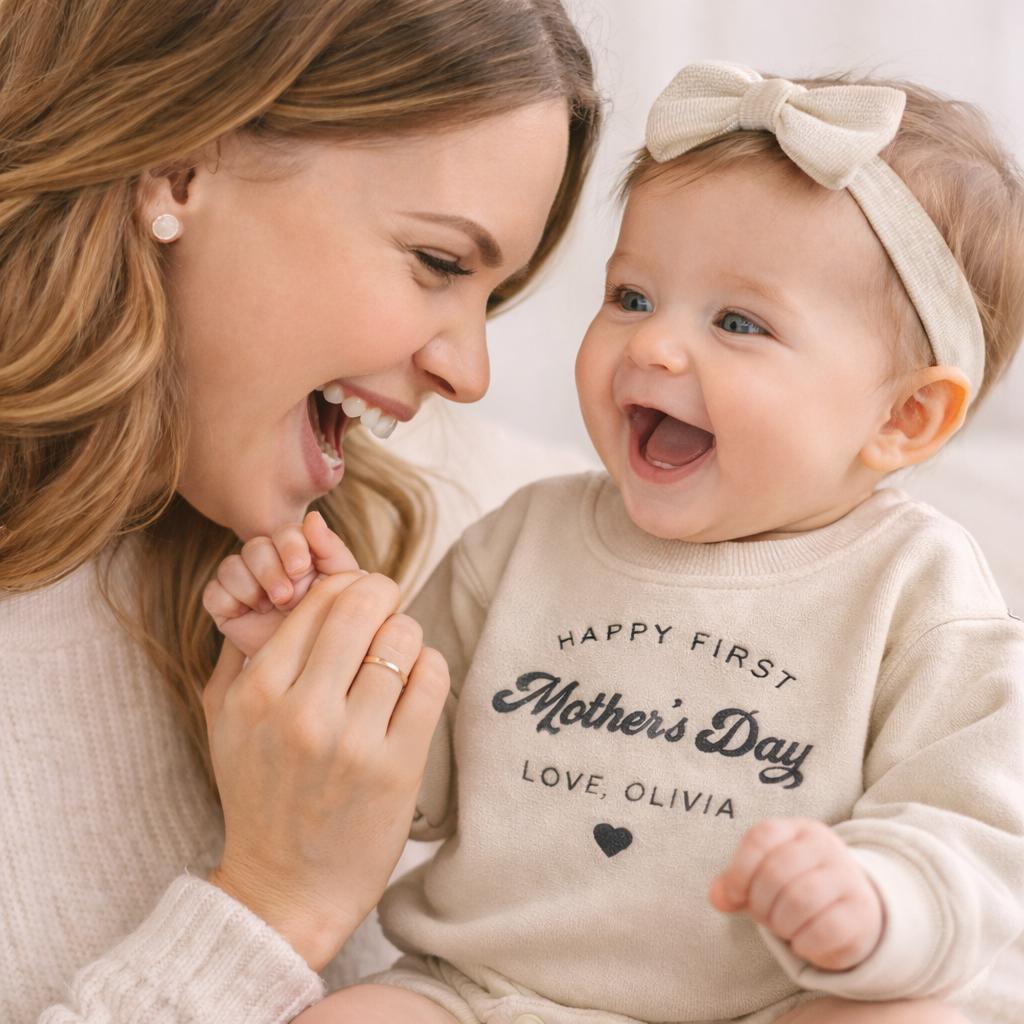 Baby Onesie Personalized Embroidered – First Time Mother’s Day Gift for New Mom