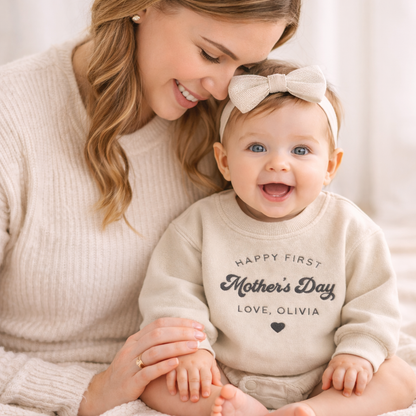 Baby Onesie Personalized Embroidered – First Time Mother’s Day Gift for New Mom