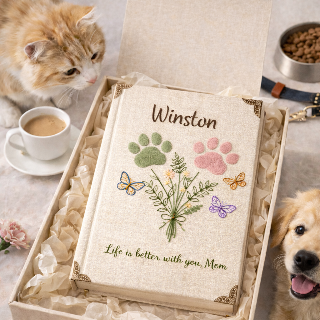 Life is Better with Mom Personalized Pet Notebook – Mother’s Day Gift for Dog & Cat Mom