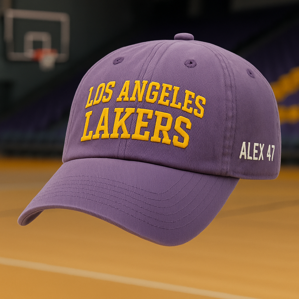 City of Champions Washed Purple Dad Hat – Custom Embroidered Baseball Cap, Los Angeles Inspired
