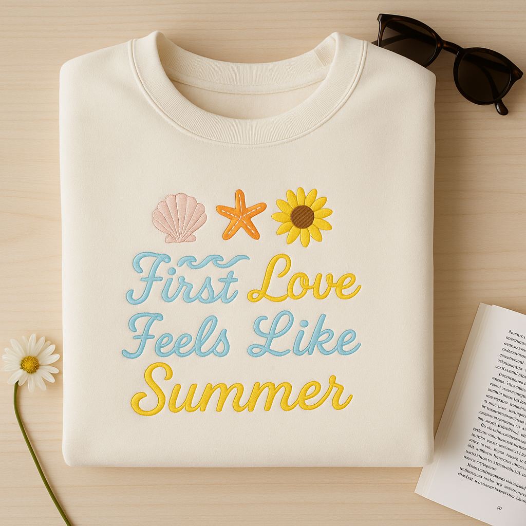 The Summer I Turned Pretty Embroidered Sweatshirt, Summer Vibes Crewneck, Cozy Beach Aesthetic Pullover