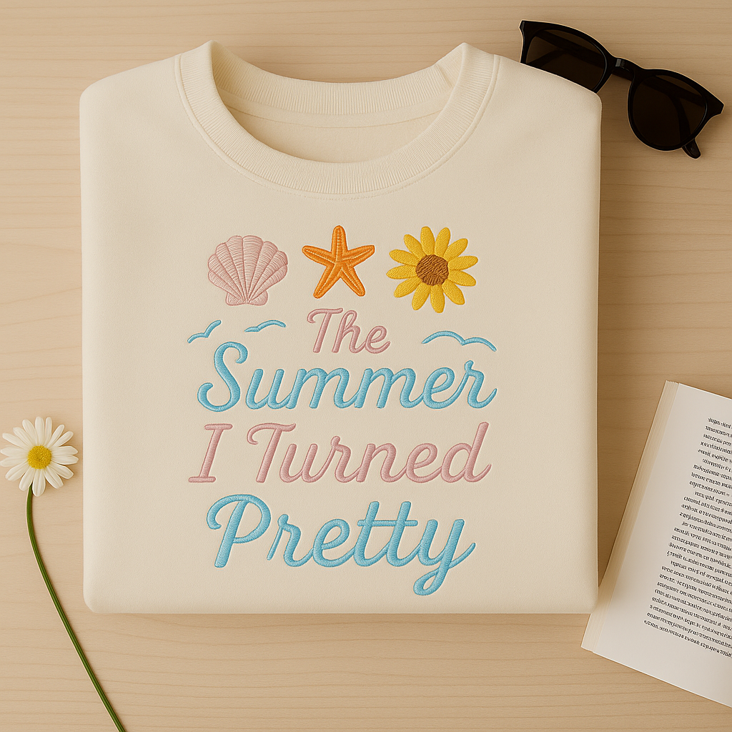 The Summer I Turned Pretty Embroidered Sweatshirt, Summer Vibes Crewneck, Cozy Beach Aesthetic Pullover
