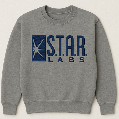 Star Labs Sweatshirt, Embroidered S.T.A.R. Labs Crewneck, DC Comics Fan Hoodie, The Flash Merchandise, Geek Gift Unisex Pullover