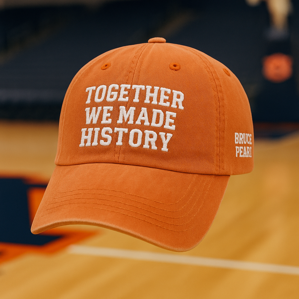 Bruce Pearl Tribute Dad Washed Cap – Together We Made History Hat, Auburn Basketball Retirement 2009–2025, Orange Washed Adjustable Cap