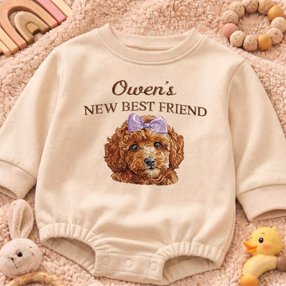 Personalized Embroidered Poodle Baby Onesie – New Best Friend Gift for Dog Mom