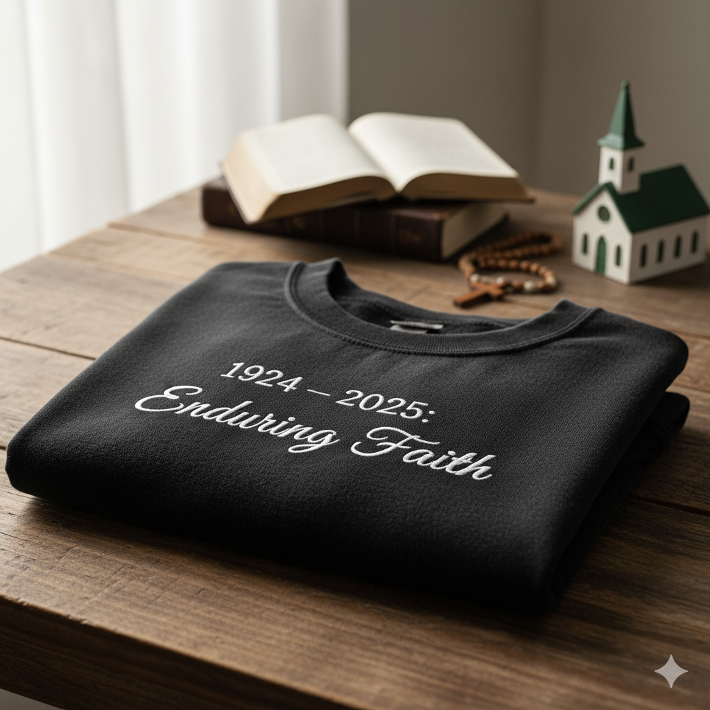 Russell M. Nelson 1924-2025 "Enduring Faith" LDS Church Sweatshirt - Black Memorial