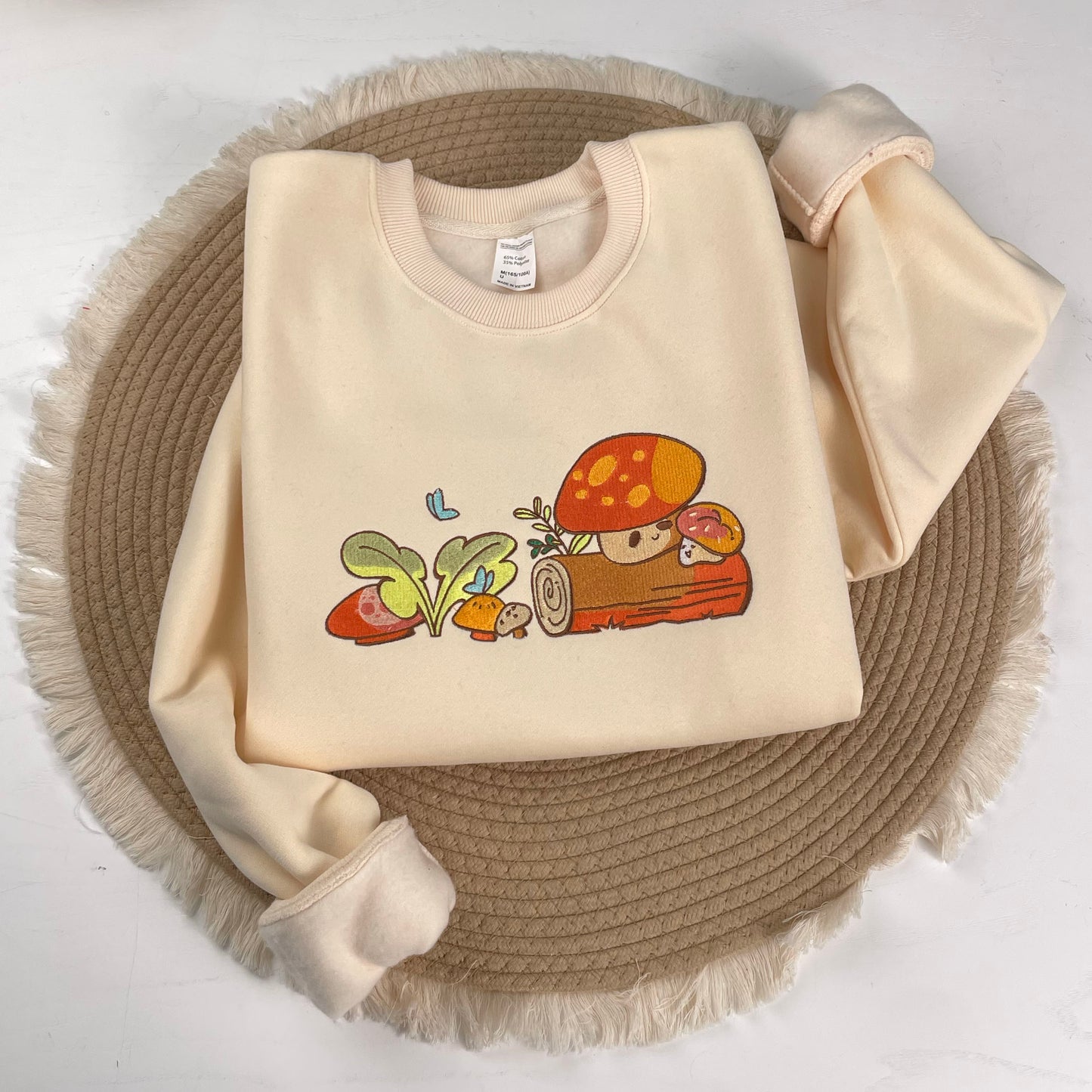 Mushroom Embroidered Sweatshirt, Gift For Nature Lover