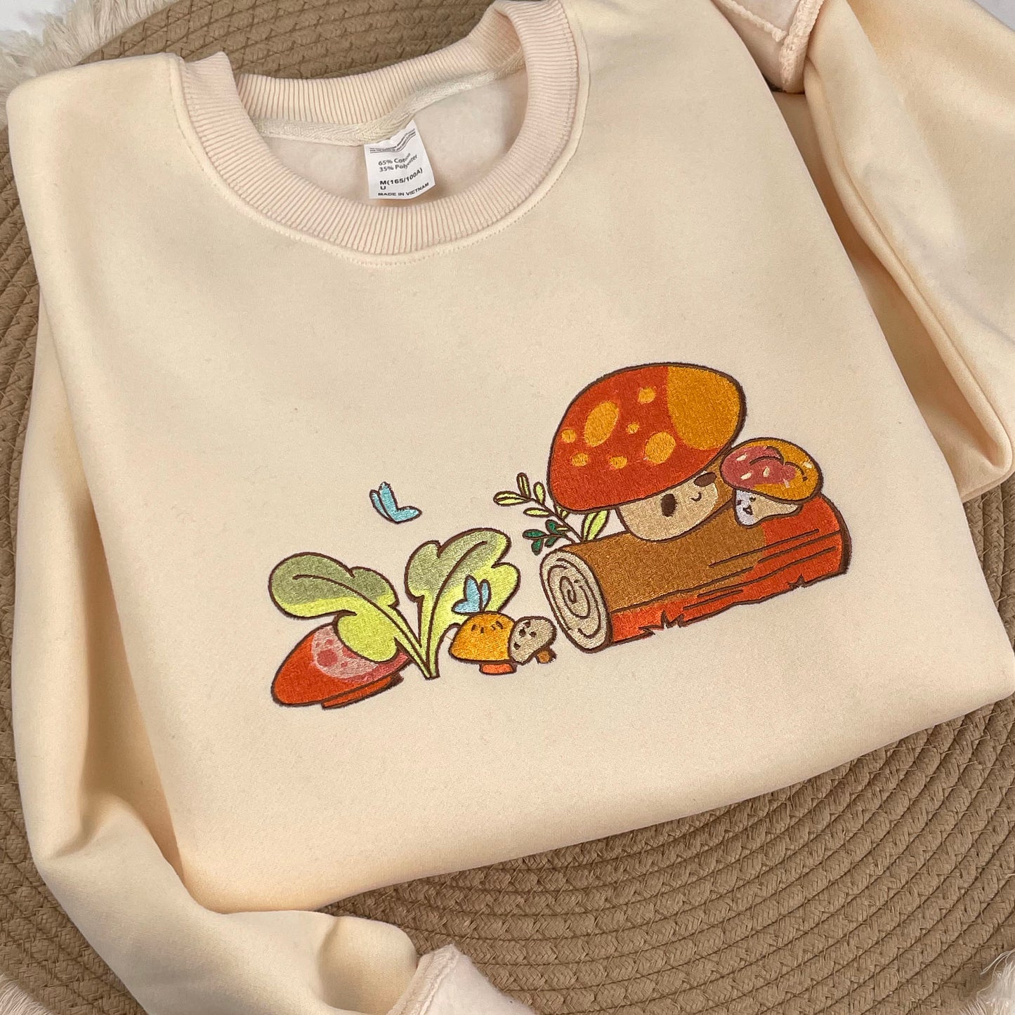 Mushroom Embroidered Sweatshirt, Gift For Nature Lover