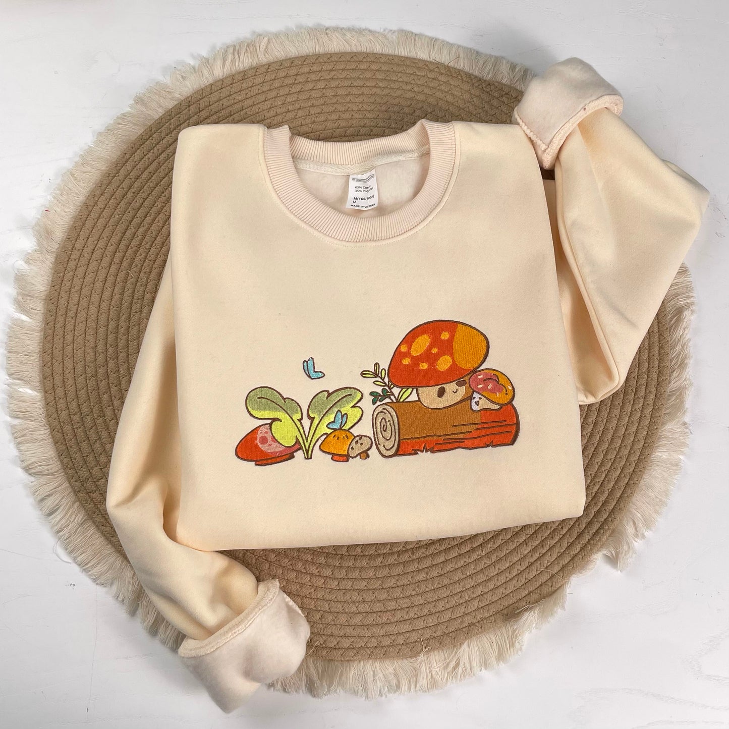 Mushroom Embroidered Sweatshirt, Gift For Nature Lover