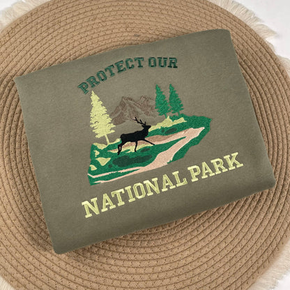 Protect Our National Parks Embroidered Sweatshirt, Park Lover Shirt