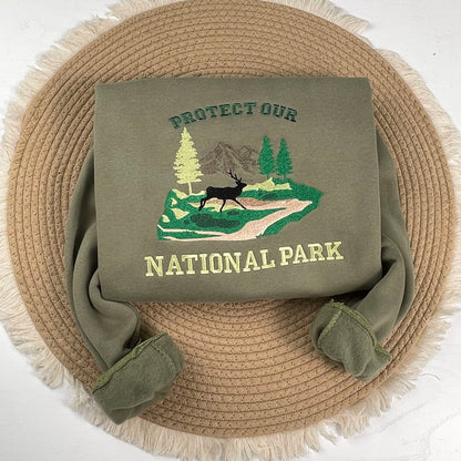 Protect Our National Parks Embroidered Sweatshirt, Park Lover Shirt