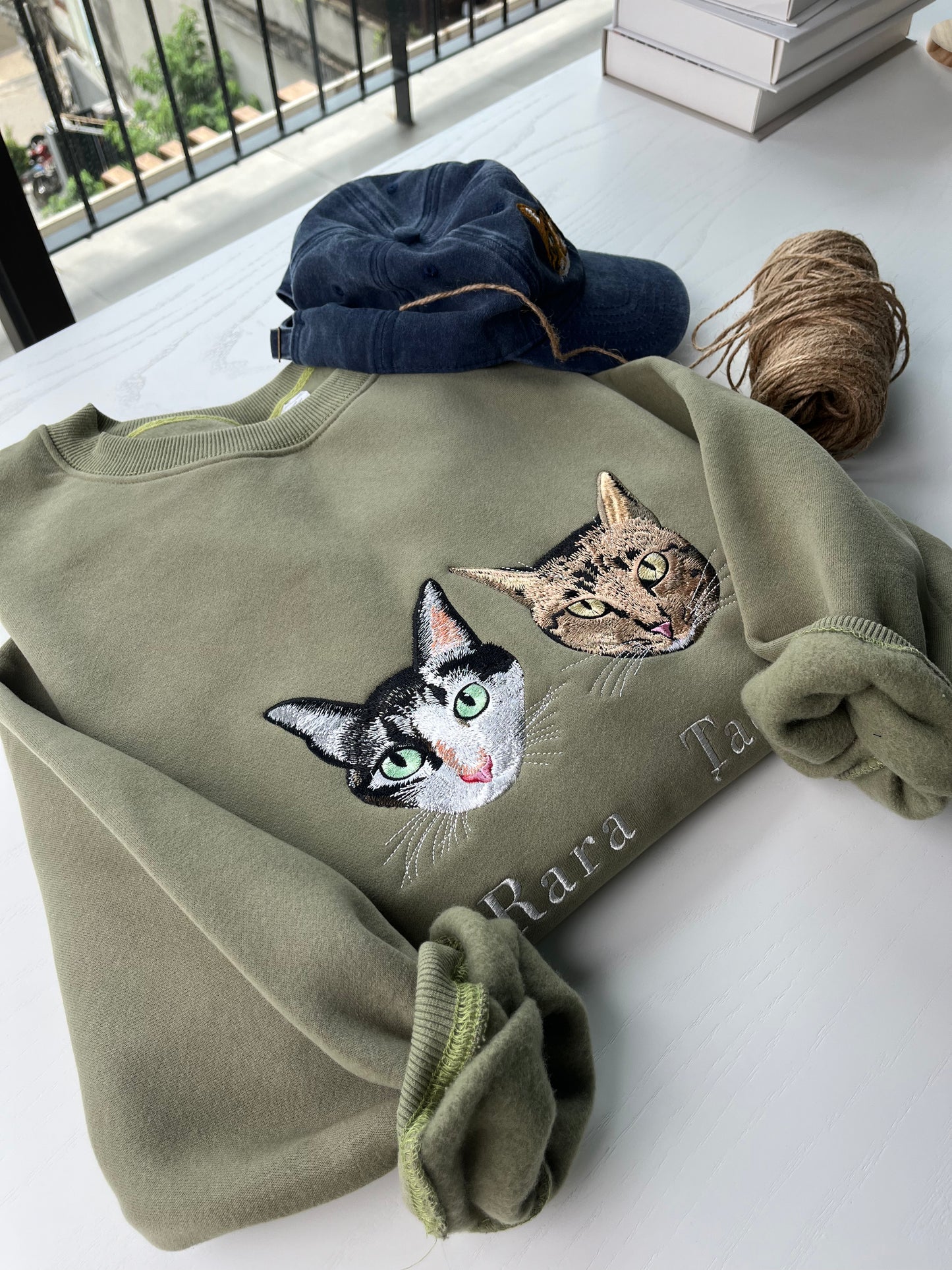 Custom Pet Embroidered Sweatshirt, Gift For Dog And Cat Owner