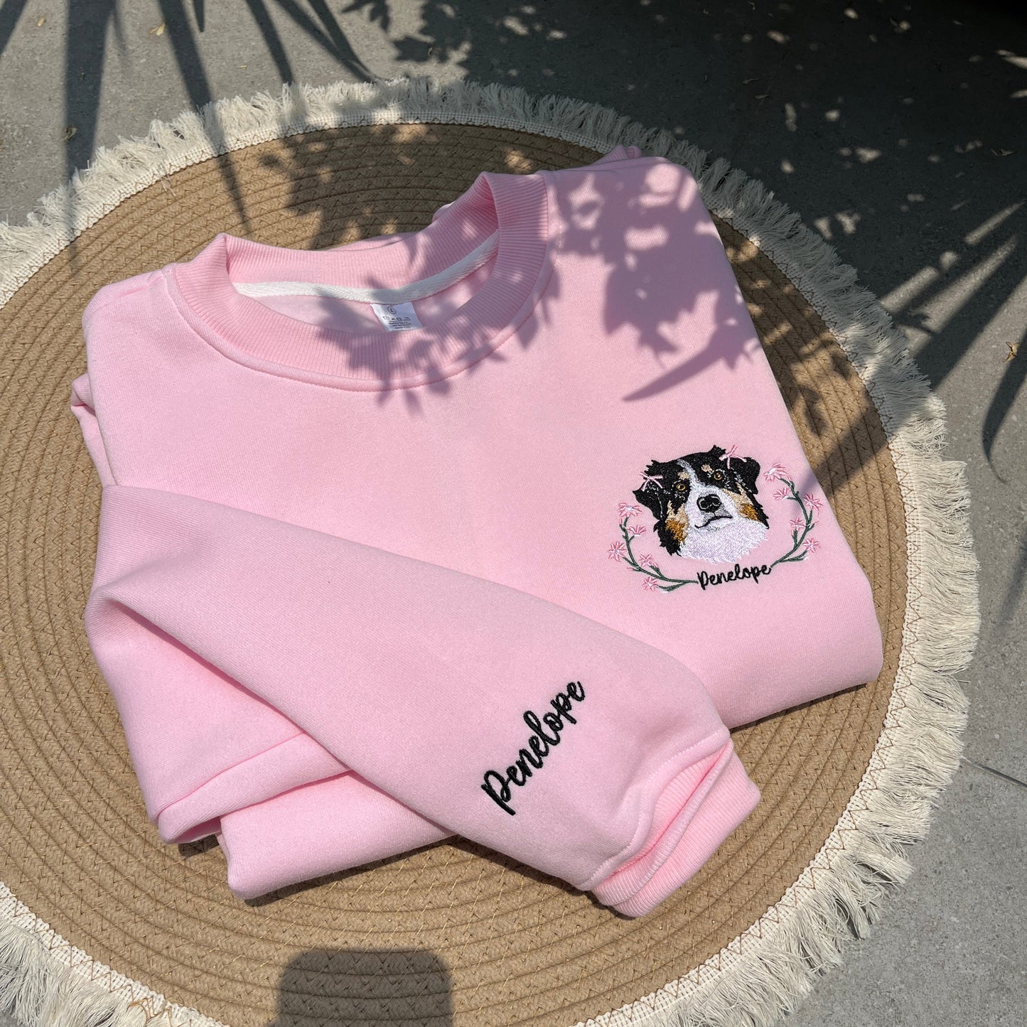 Custom Dog Face Embroidered Sweatshirt