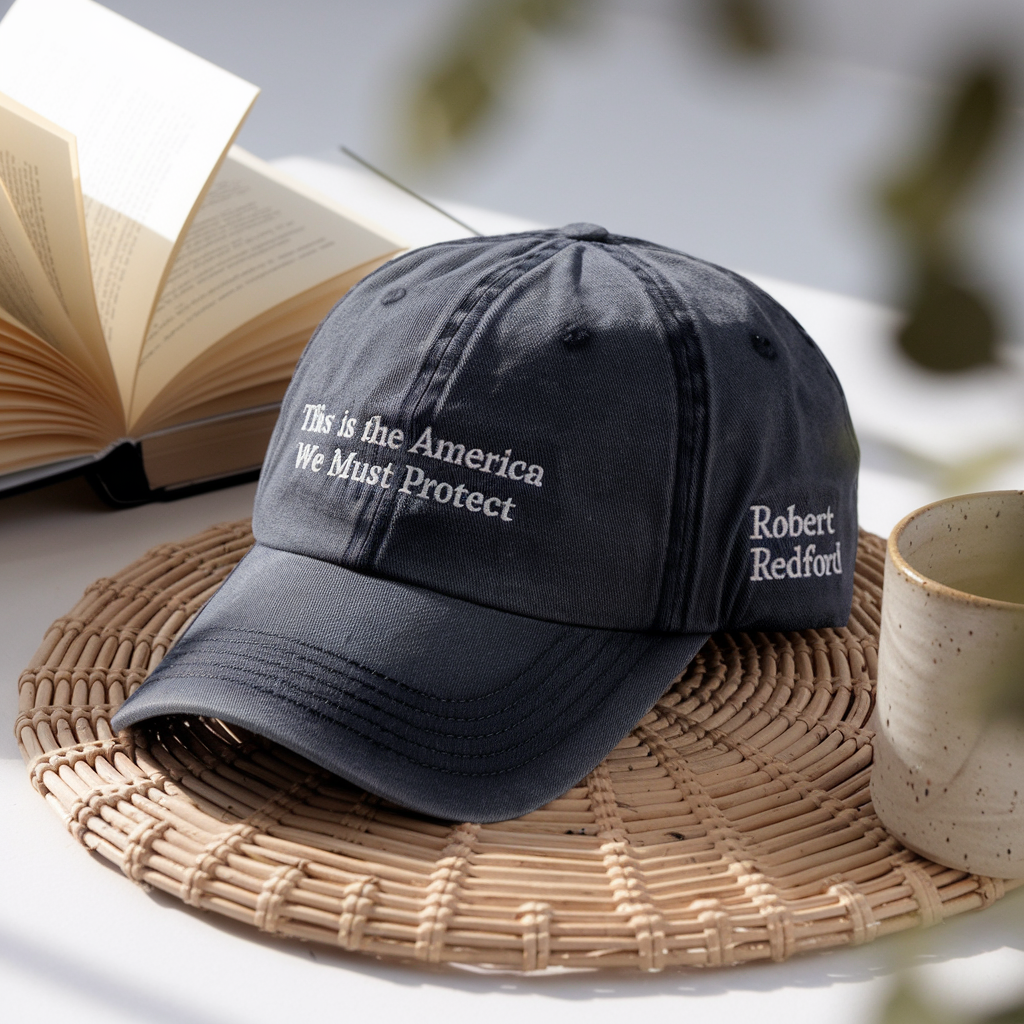 Robert Redford Hat, This Is the America We Must Protect Quote Cap, Tribute Hat, Memorial Dad Cap, Independent Film Statement Hat
