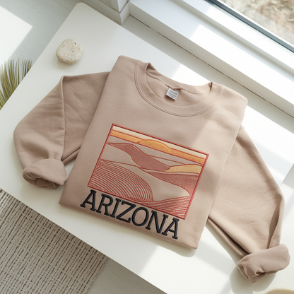 Custom Embroidered State Landscape Sweatshirt, Personalized U.S. Travel, Hometown Gift