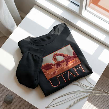 Custom Embroidered State Landscape Sweatshirt, Personalized U.S. Travel, Hometown Gift