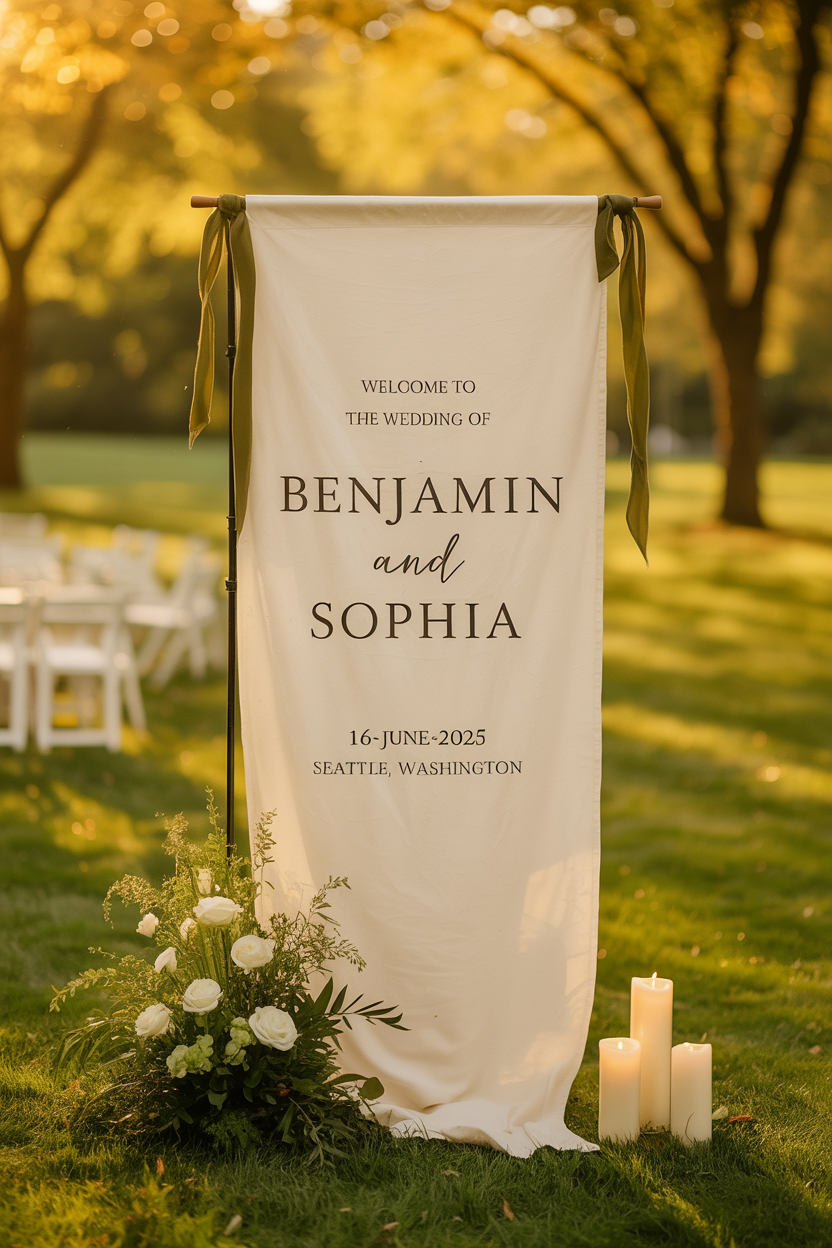 Custom Wedding Banner, Custom Wedding Sign, Party Banner, Wedding Reception Decorations