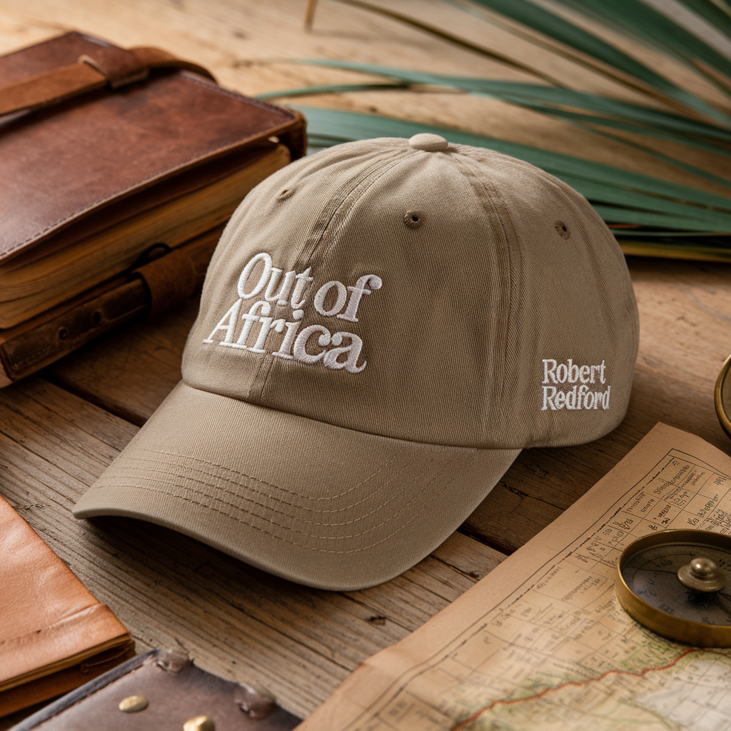 Robert Redford Out of Africa Hat, Embroidered Memorial Dad Cap, Safari Adventure Hat, Classic Film Statement Hat