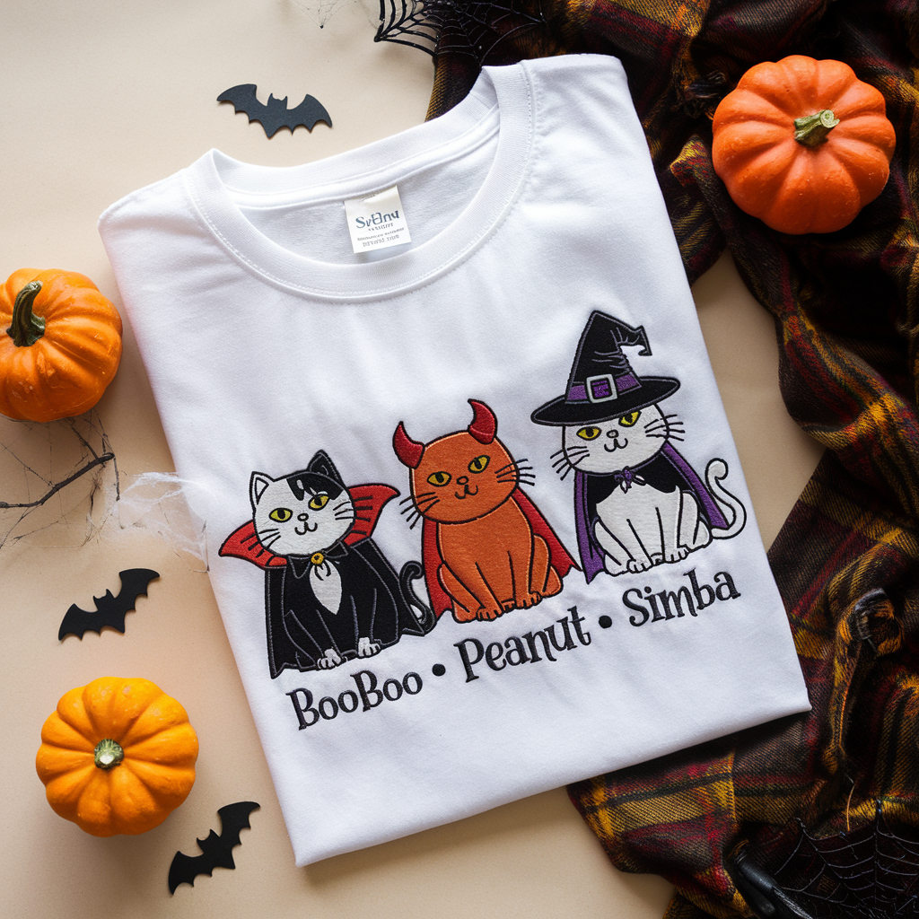 Halloween Cats Shirt, Peeking Halloween Cats Spooky Vibe Personalized Shirt, Halloween Funny Costume For Cat Lovers, Cat Mom, Cat Dad