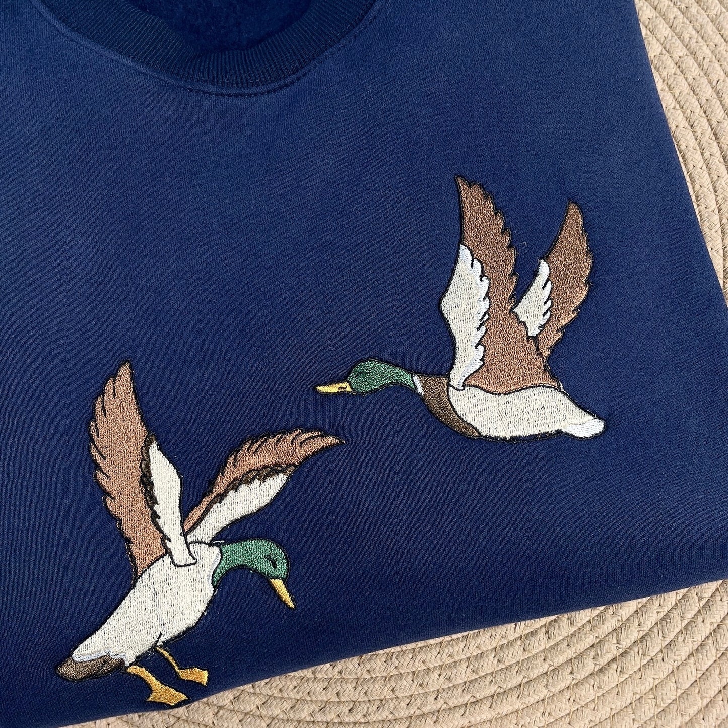 Flying Duck Embroidered Sweatshirt - Nature Lover Gift