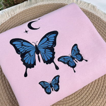 Butterfly Comfort Colors - Embroidered Butterfly Sweatshirt