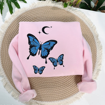 Butterfly Comfort Colors - Embroidered Butterfly Sweatshirt