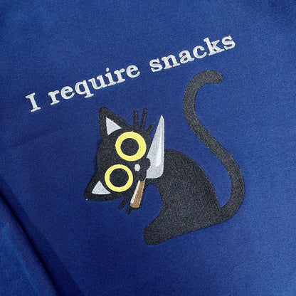 I Require Snacks Embroidered Sweatshirt - Chaotic Cute Animal