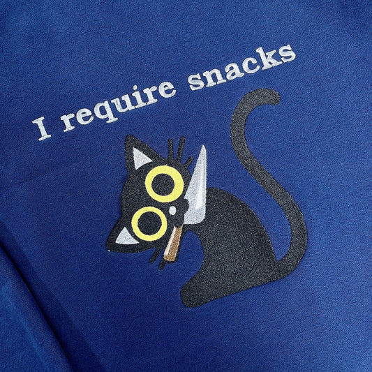 I Require Snacks Embroidered Sweatshirt - Chaotic Cute Animal