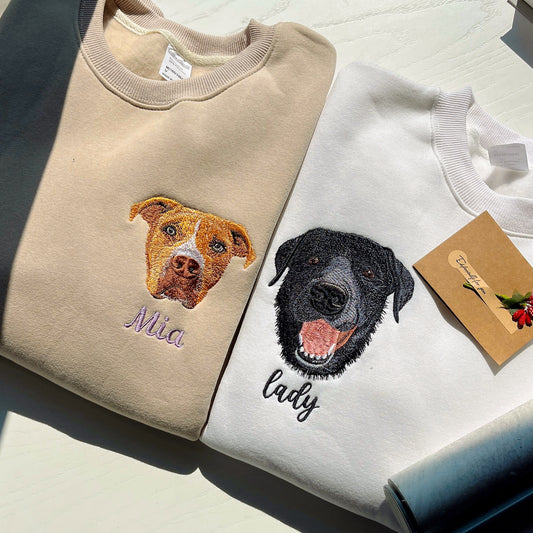 Custom Embroidered Pet Sweatshirt From Photo