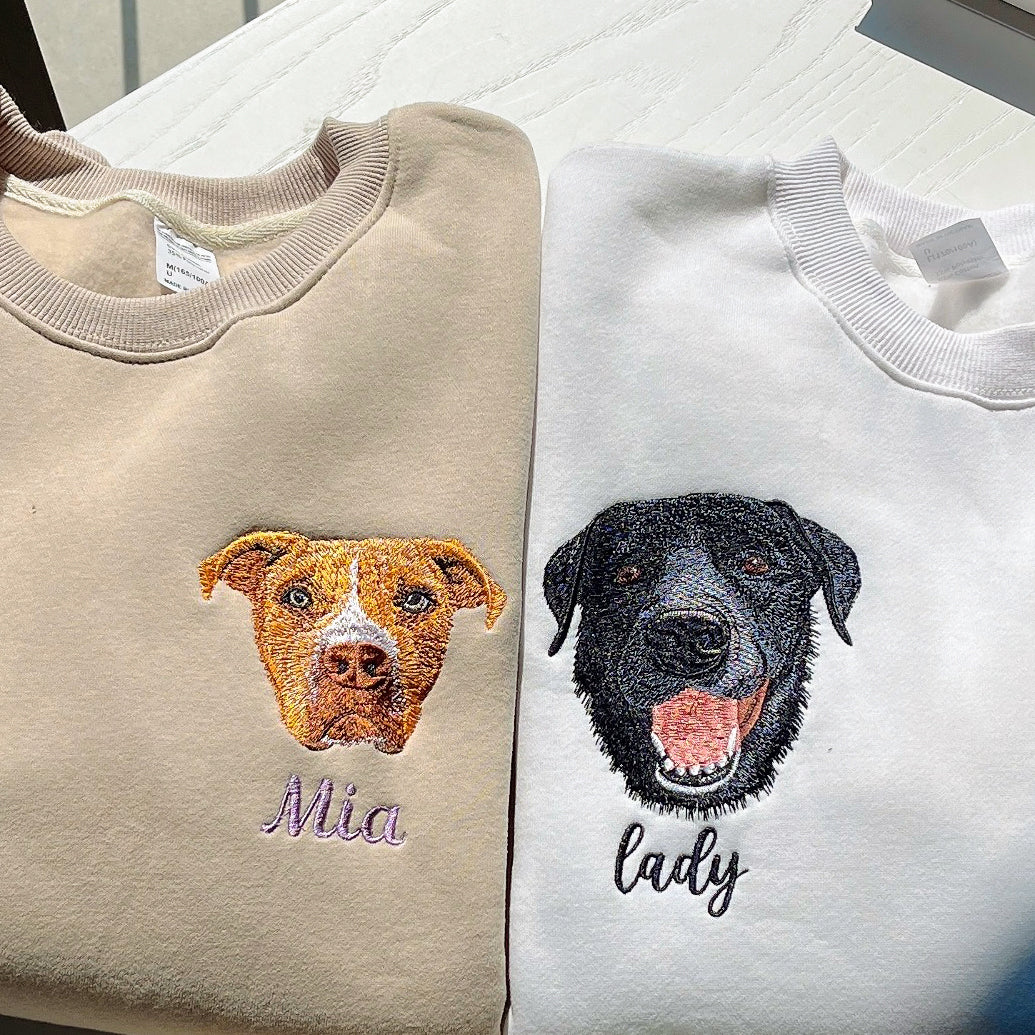 Custom Embroidered Pet Sweatshirt From Photo